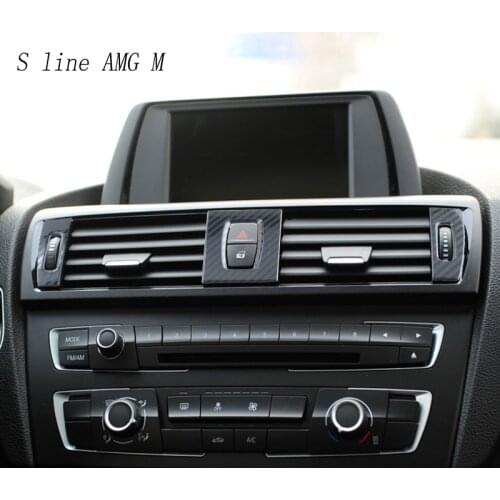 Carbon fiber Car Styling for BMW F20 F21 1 Series Interior Air Conditioning Vent Outlet Warning Light switch Buttons Stickers