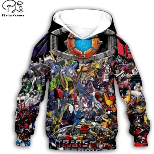 Kids baby Clothes Autobots transformation robot 3D print zipper hoodies/boy Long sleeve Cartoon style-2