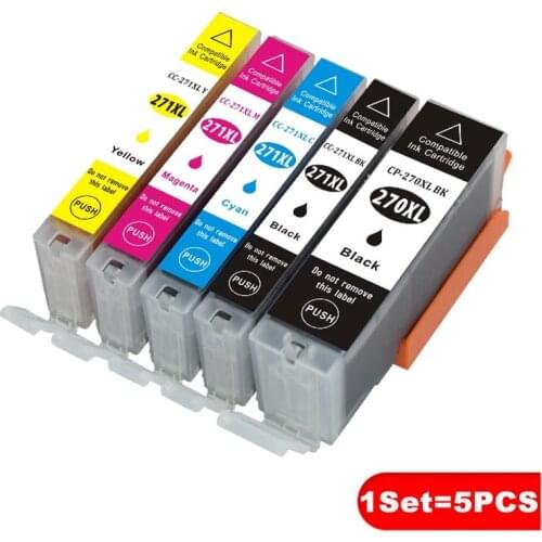 For Canon PGI-270XL CLI-271XL PIXMA MG5720 MG5721 Black Silver MG5722 White Printer Compatible Ink Cartridge 270 271