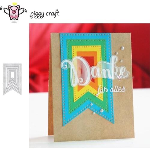 Piggy Craft metal cutting dies cut die mold 5Pcs Round hole banner Scrapbook paper craft knife mould blade punch stencils dies