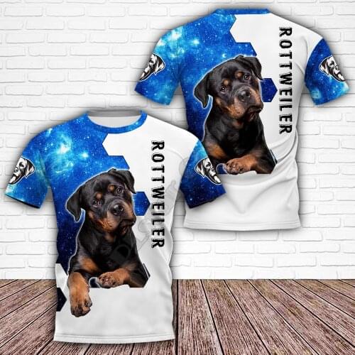 PLstar Cosmos Rottweiler 3D Printed t-shirt Harajuku Streetwear T shirts Funny Animal Men For Women Short Sleeve 08