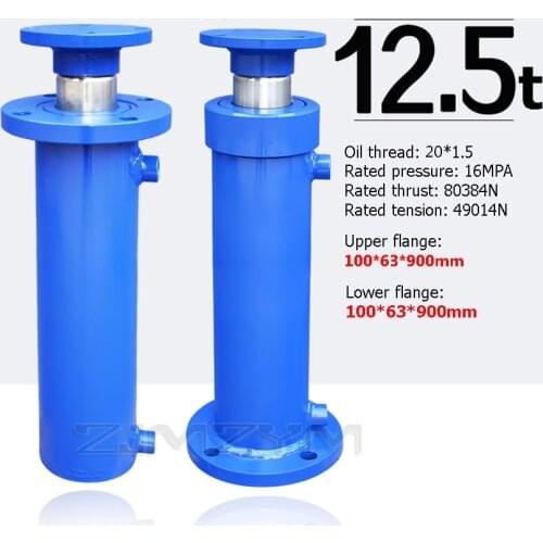 FA-100x63x900mm 12.5T Hydraulic Cylinder Heavy-duty Bidirectional Lifting Wood Splitter Oil Top Accessories Hydraulic Cylinder