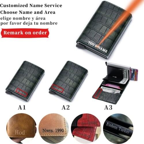 Engraving Name Credit Card Holder Alligator Vintage Card Bag Men Wallet 2020 Custom New Thin Mini Small Magic Card Holder Wallet