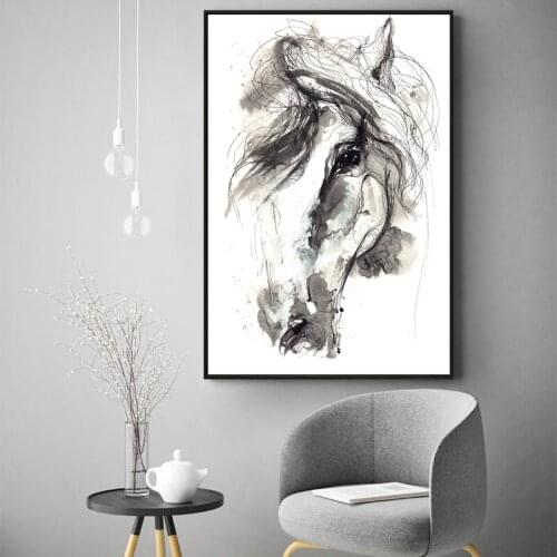 HD Canvas Art Modern Horses Wall Art Canvas Painting Nordic Posters And Prints Animal Wall Pictures For Bedroom Home Decoration