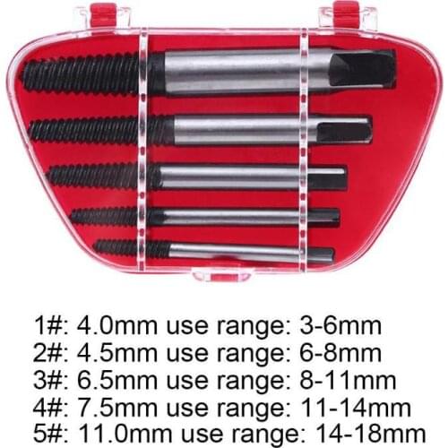 5Pcs 1Set Screw Extractor Set Damaged Screw Removal Tools with Storage Case screws removal tool Screw Extract Tool Bolt Remover