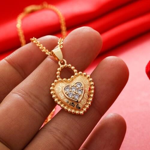 Gligli Small Necklaces For Women/Girl Gold Color Pendant Thin Chain Jewelry Ladies Festival Gift