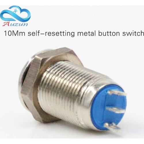10 mm metal push button switch high reset button switch 1 normally open one normally closed three feet waterproof rust