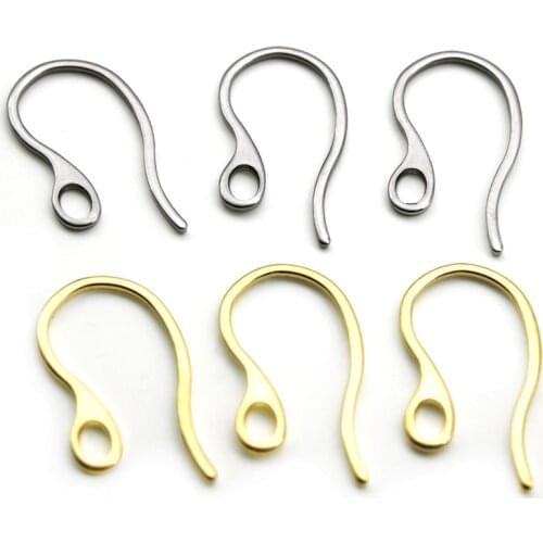 Not Allergic 20pcs 12x22mm 316L Stainless Steel Earring Hook Ear Wire Hook Findings For DIY Jewelry Making Earring Accessories