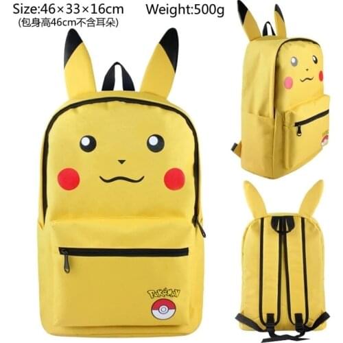Anime Pokemon Pikachu Nylon Canvas Backpack Men Women Large Capacity Kids School Bag Notebook Bag Trave Bag Christmas Gifts