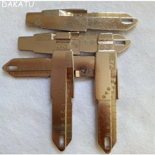 NO.53 NE72 Engraved Line Key Blade For Peugeot 206 207 Citroen Scale Shearing Teeth Cutting Key Blank 2 IN 1