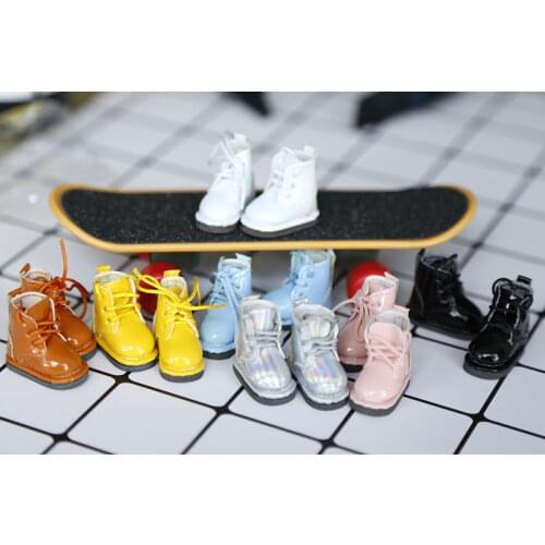 OB11 doll shoes suitable for DDF body9 BJD GSC bright leather boots shoes doll accessories