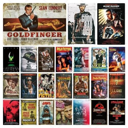 Tin Signs Plaque Metal Movie Alien Pulp Fiction Metal Sign Wall Decor For Man Cave Bar Pub Club Iron Painting Decorative Plate