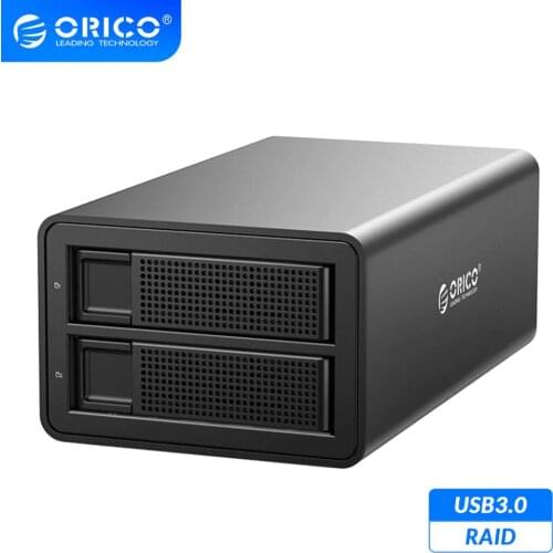 ORICO 35 Series 2 Bay 3.5 inch HDD Docking Station USB3.0 to SATA With RAID Aluminum HDD Enclosure 32TB Capacity HDD Case