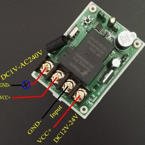 DC 12V 14V 16V 18V 24V 30A Relay Contact Wireless Switch Smart Home RF Receiver RX ASK ON OFF Button learning Separate 315433ASK