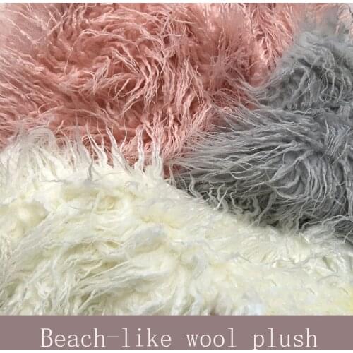 Artificial fur, beach-like wool, plain plush, fake fur clothing, beach-like wool pillow, home furnishing fabric