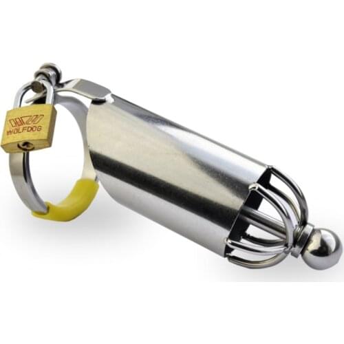 Chastity Cage with Urethral Catheter Stainless Steel Chastity Device Penis Lock Ring Dick Sleeve Sex Restraints Toy for Men G101
