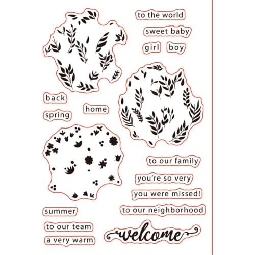 11x16 Leaves Transparent Clear Stamps Silicone Seals for DIY scrapbooking photo album Card Making