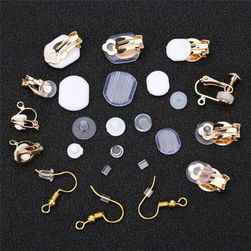 30-200PCS Rubber Silicone Earring Back Anti Allergy Earing Stoppers Fit Clip Earring Without Piercing For Diy Jewelry Findings