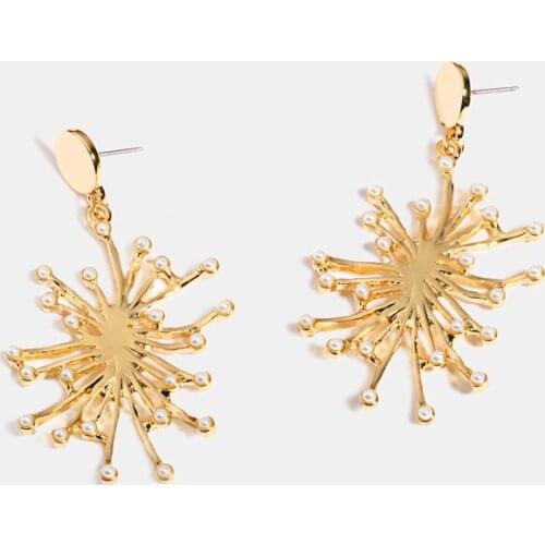 Luxury Zircon Fireworks Stud Earrings For Women 2020 Delicate New Fashion Pearl Jewelry Earings