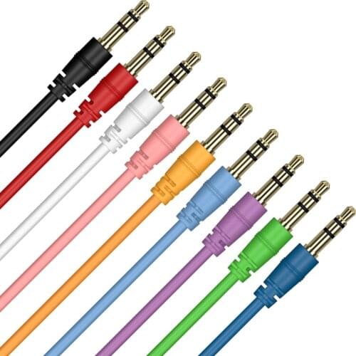 300pcs 3.5mm Auxiliary Cable Audio Cable Male To Male Aux Cable color bulk wholesale price Speaker Line cord Promotion cheap
