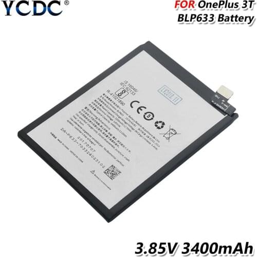 Phone Cell Replacement 3.85V BLP 633 Lithium Battery 3400mAh BLP633 Li-ion Batteries For OnePlus 3T (One Plus 3T / 1+ 3T) A3010