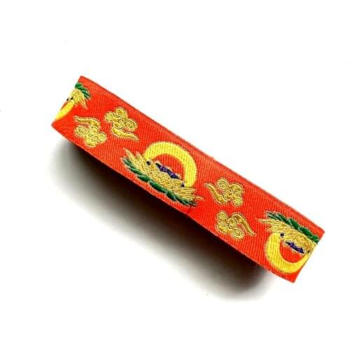 Yellow Lotus Cloud lace 3.3CMX8YD Polyester Woven Jacquard Ribbon With National Embroidery Ribbon Handmade Accessories DIY Trim