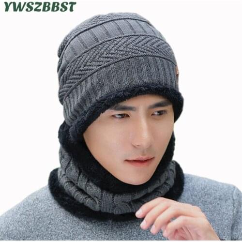 Unisex Winter Hats Crochet Neck Warmer Collar Fashion Artificial Fur Winter Hat For Women And Men Beanies Cap Scarf Set