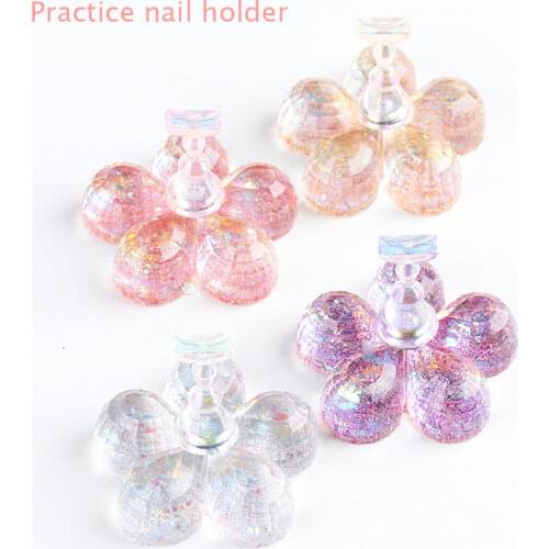 1Set Acrylic Nail Holder Practice Display Stand for Nail Art Tool False Nails Polish Display Stand Training Stand Showing Shelf