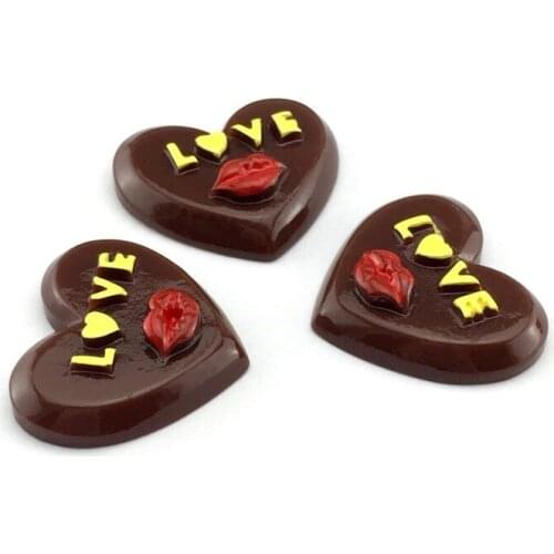 8pcs Resin Cabochons Decorative Craft Cute DIY Miniature Artificial Heart Cabochons Supplies for Jewelry 23x27mm