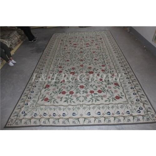 Free shipping 7.8'x14.2' RICE CROSS STITCHED needlepoint rugs 100% New Zealand handmade carpet hand knotted area carpet rugs