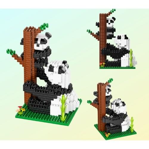 Lovely Big Panda Building Block Cute Creativity Animal Bricks 3D Model Assemble Toys For Kids Birthday Gifts Home Gurnishings