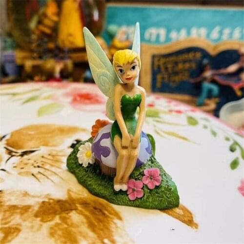 Disney 8cm Fairy Tinkerbell Disney Princess Flower Fairy resin Action Figure Model Toy home decoration toys