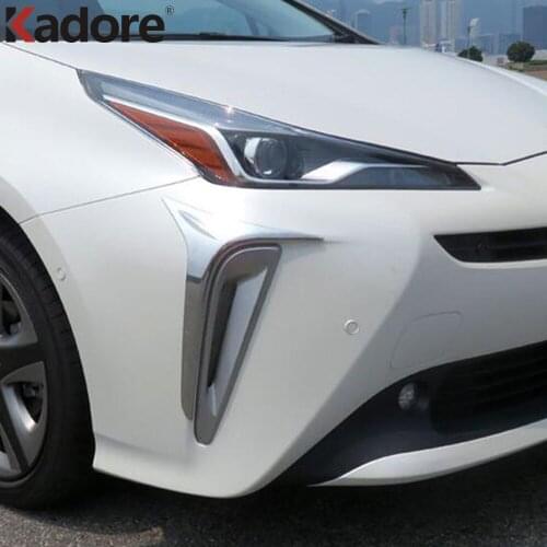 For Toyota Prius Hatchback 2019 2020 ABS Car Styling Front Fog Light Lamp Foglamp Decoration Cover Trim Frame Sticker
