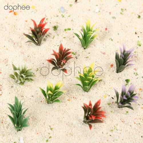 Dophee 100pcs Mixed Colors Model Flower Grass Plant Grass 1/100 Model Railway Park Garden Scene Layout