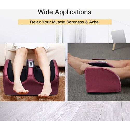 Electric Foot Massage Machine Heating Foot Body Massager Relaxation Kneading Roller Reflexology Calf Leg Pain Relief Machine