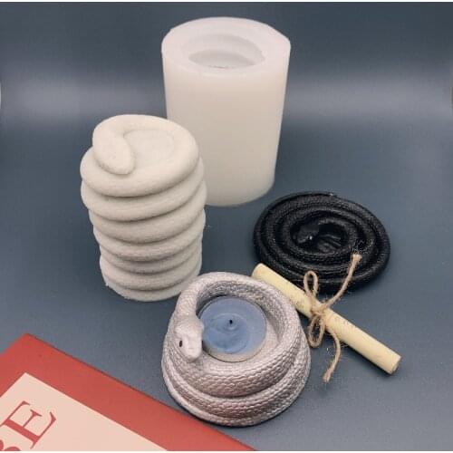 3 Models Snake Shape Silicone Candle Mold for DIY Handmade Aromatherapy Candle Ornaments Handicrafts Candlestick Mould Hand Tool