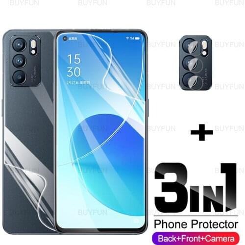 3in1 Hydrogel Film For Oppo Reno6 Pro 5G appo reno6 z Front + Back Screen Protector Camera Film for oppo reno5 lite pro plus 5g