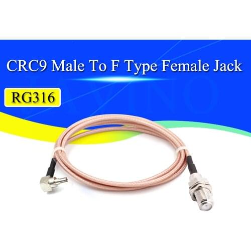 F Type Female Jack To CRC9 Male Right Angle RG316 Pigtail Cable For HUAWEI Modem JAVINO