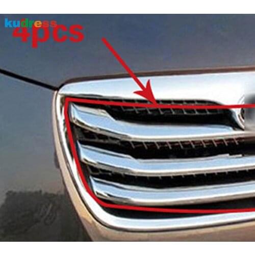 For Hyundai Santa Fe 2010 2011 2012 Chrome Front Center Grille Grill Cover Trim Assembly Around Strip Car Accessories 4pcs
