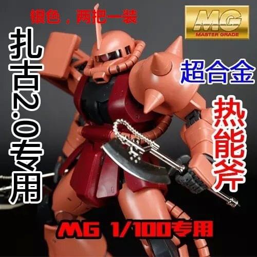 VT metal weapon set of Thermal axe for MG 1/100 Zaku 2.0 Gundam ( 2 PCS ) Mobile Suit kids toys