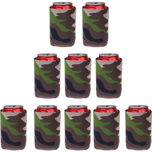 10x Cooler Sleeve Set Neoprene Camouflage Wedding Engagement Anniversary Party