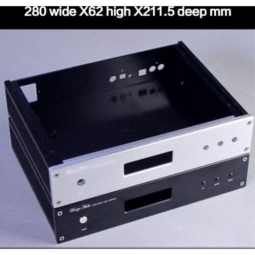 KYYSLB 280*62*211.5mm 2806R All Aluminum DAC Amplifier Chassis Box House DIY Enclosure with ES9018/AK4399 Amplifier Case Shell