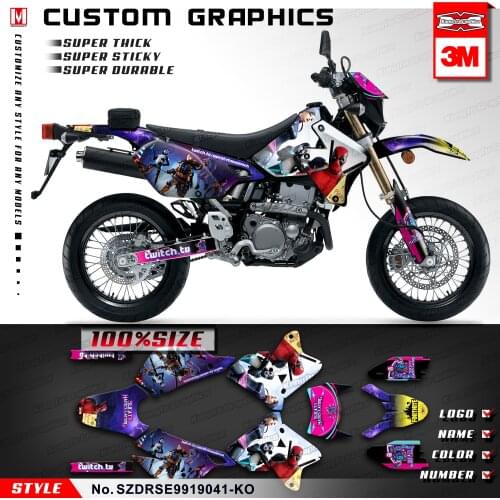 KUNGFU GRAPHICS MX Stickers Custom Vinyl Decals Set for DRZ400SM 1999 2000 2001 2002 2003 2004 2005 2006 to 2019