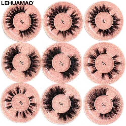LEHUAMAO Lashes 3D Mink False Eyelashes Fluffy Soft Eyelashes Dramatic Hand made Lash Thick Makeup natural False Eyelash
