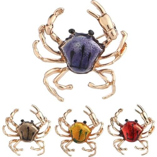 Hot!!! Cute Women Crab Shape Enamel Brooch Pin Shirt Sweater Neck Clip Backpack Badge