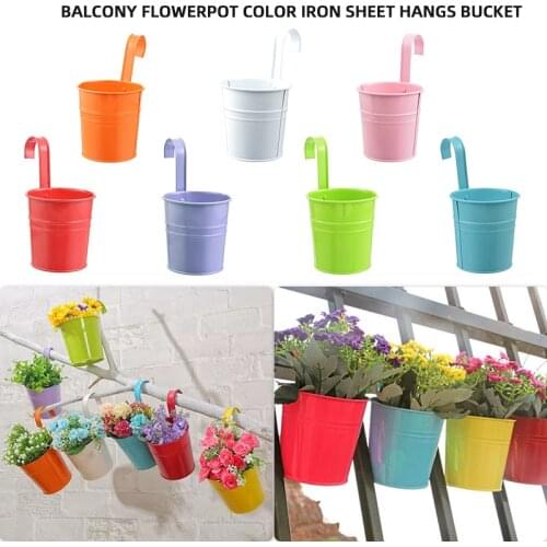 1pcs Wall Hanging Pots Metal Flower Pots Iron Garden Planter Pots Bucket Hanging Planter Flower Pot Candy Tin Bucket Home Decor