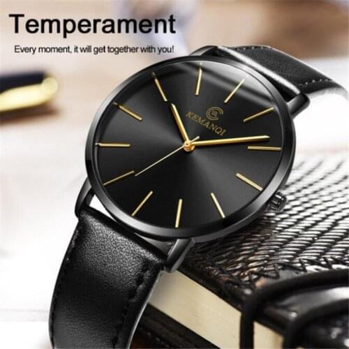 Fashion Casual Simple Men Watches Ultra thin Mens Watches Watch Blue Glass Quartz Watch Clock relogio masculino erkek kol saati