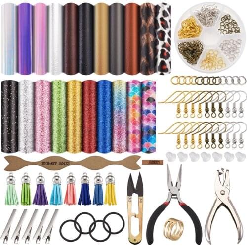 DIY Jewelry Tools Kit with Iron Hair Clip Findings & Earring Hooks & Jump Rings,Tassel Pendant for jewelry making Accessories