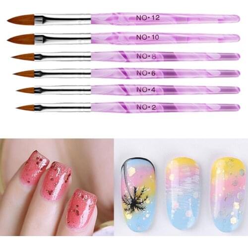 6pcs Nail Pen Set Manicure Art Liner Painting Brush Pen Set for Home Salon Acylic Nail Brushes For Nail Art Gel Nail Polish Tool