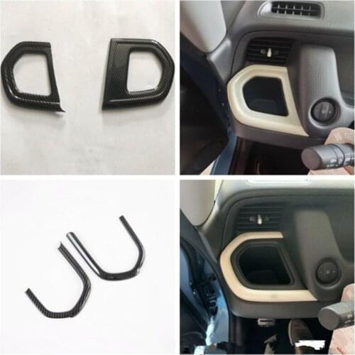 Car Dashboard side left right water cup holder Cover trim Sticker Fit For HONDA FIT 2020 2021 Carbon Fiber ABS Car Styling